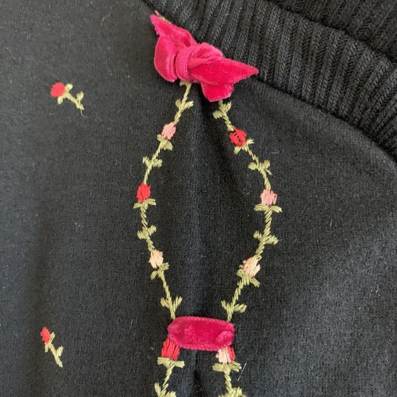 Vintage 50s Rosebud Pink Ribbon Embroidered Cardigan Jacket Rockabilly Pinup - Picture 12 of 12